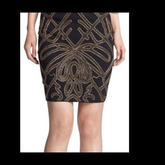 - #308 HAUTE HIPPIE Beaded Stretch Skirt - Picture 1 of 7